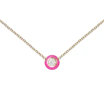 Kleine 18kt Neon Pink Audrey Rotgoldhalskette mit Anhänger - Rosa