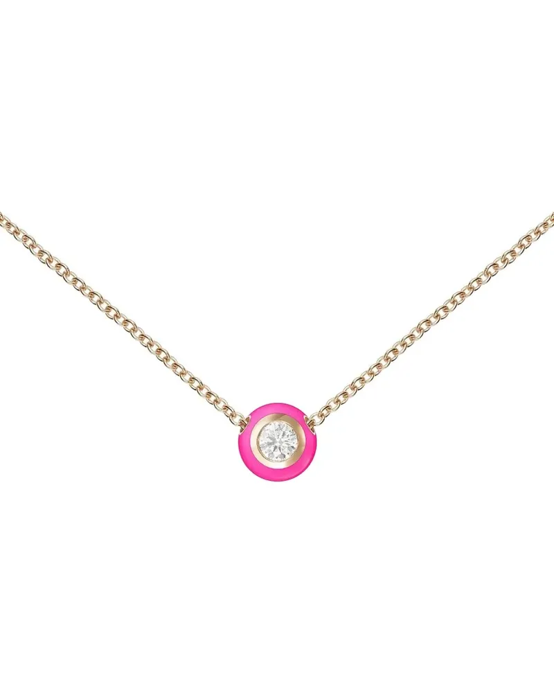 Melissa Kaye Kleine 18kt Neon Pink Audrey Rotgoldhalskette mit Anhänger - Rosa Rosa