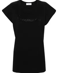 Blumarine T-Shirt mit Strass-Logo Schwarz