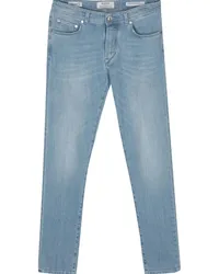 BARBA Tief sitzende Tapered-Jeans Blau