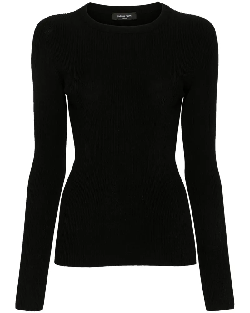 Fabiana Filippi Gerippter Pullover Schwarz