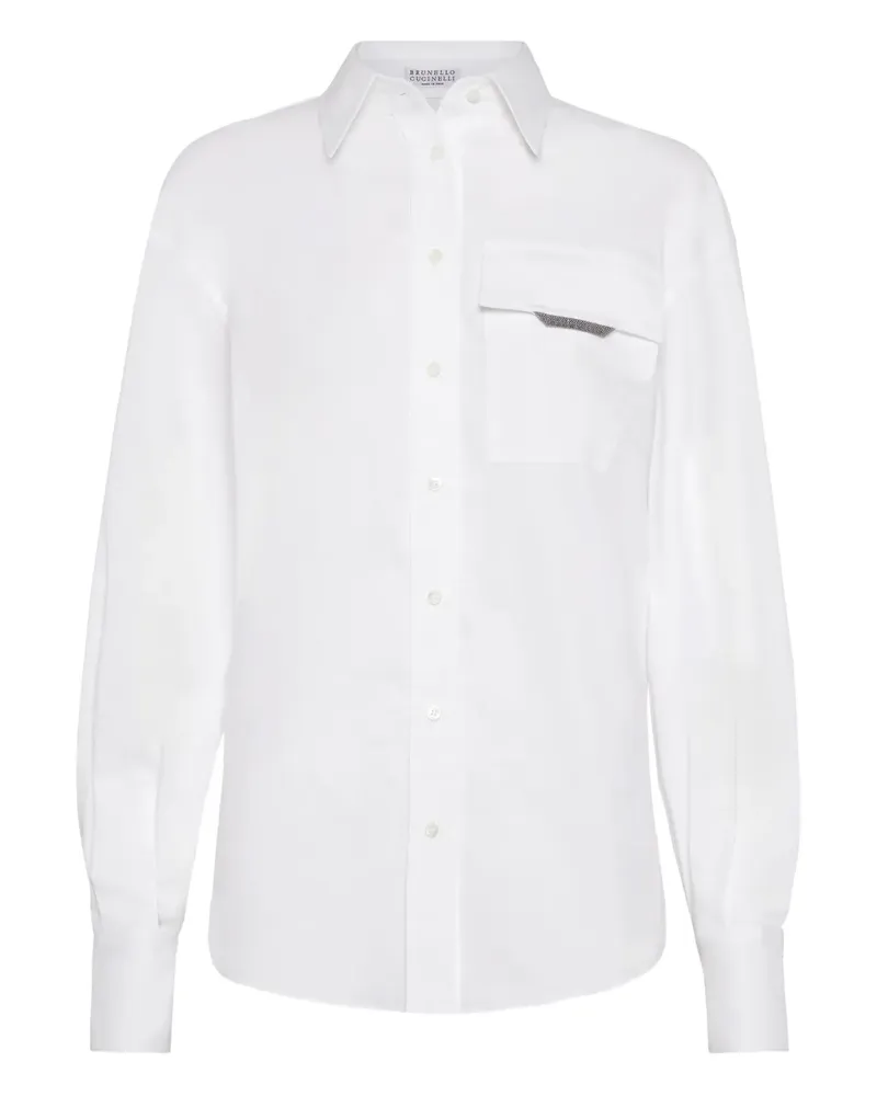 Brunello Cucinelli Hemd aus Popeline - Weiß Weiß