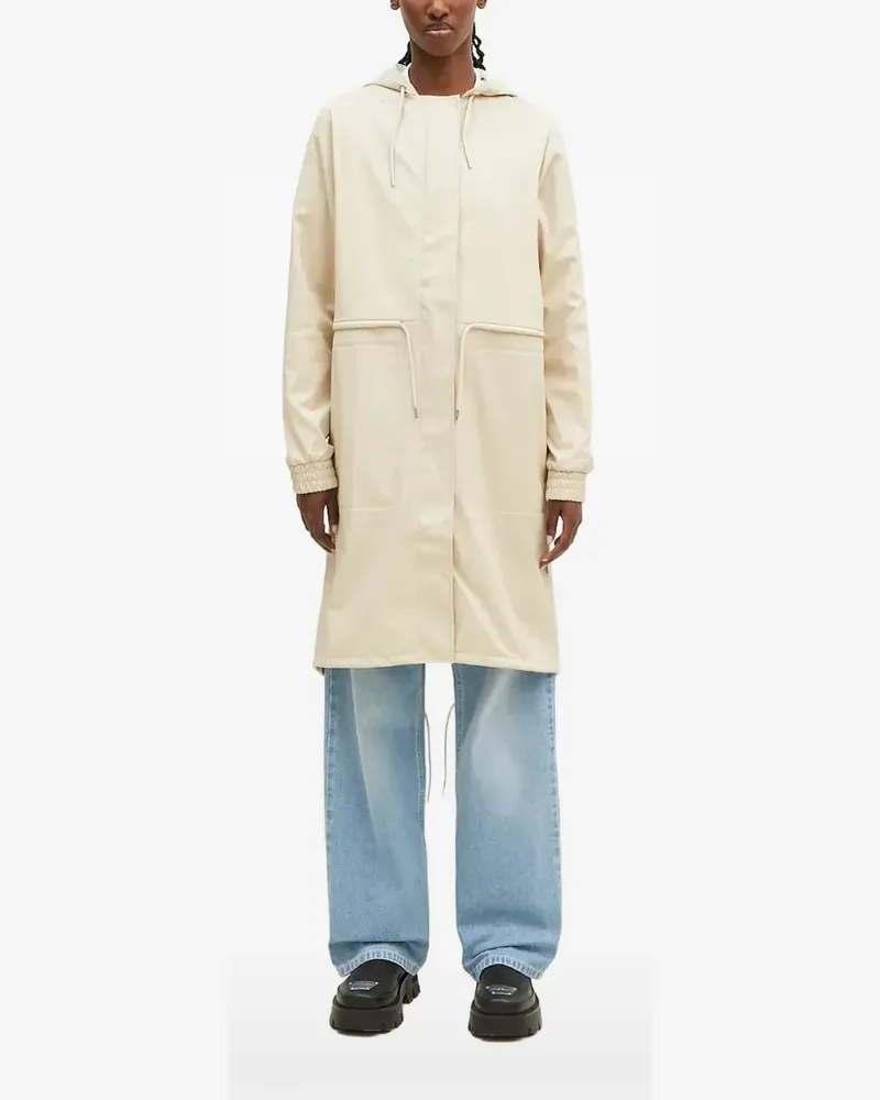 RAINS String drawstring hooded parka - Nude Nude
