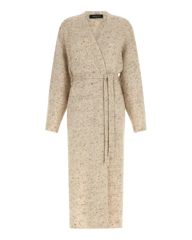 Fabiana Filippi Donegal belted V-neck cardigan - Nude Nude