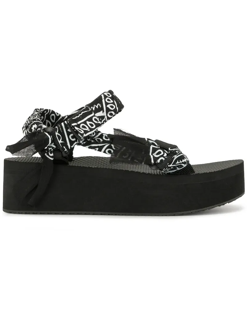 Arizona Love Plateau-Sandalen mit Bandana-Riemen - Schwarz Schwarz