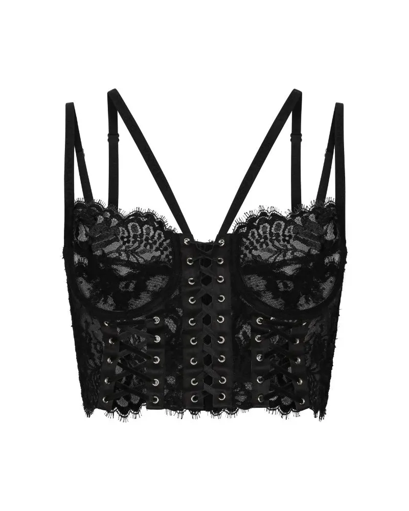 Dolce & Gabbana Korsett mit Spitzendetail - Schwarz Schwarz
