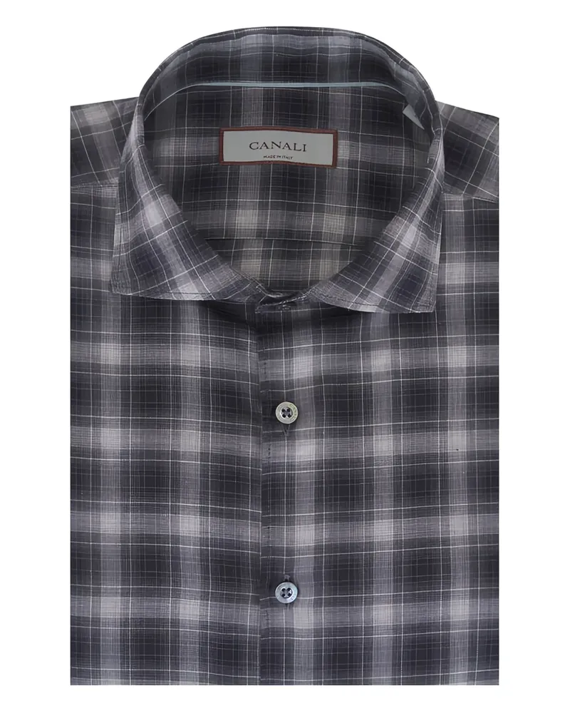 Canali Hemd mit Karomuster - Grau Grau