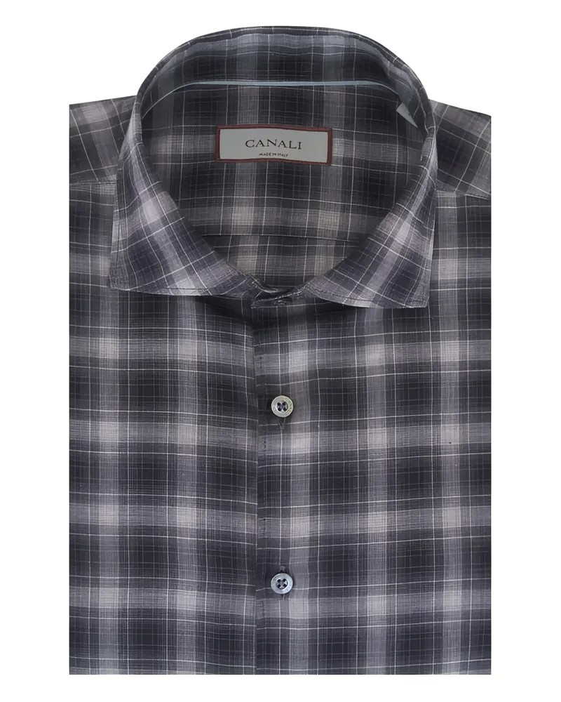 Canali Hemd mit Karomuster - Grau Grau