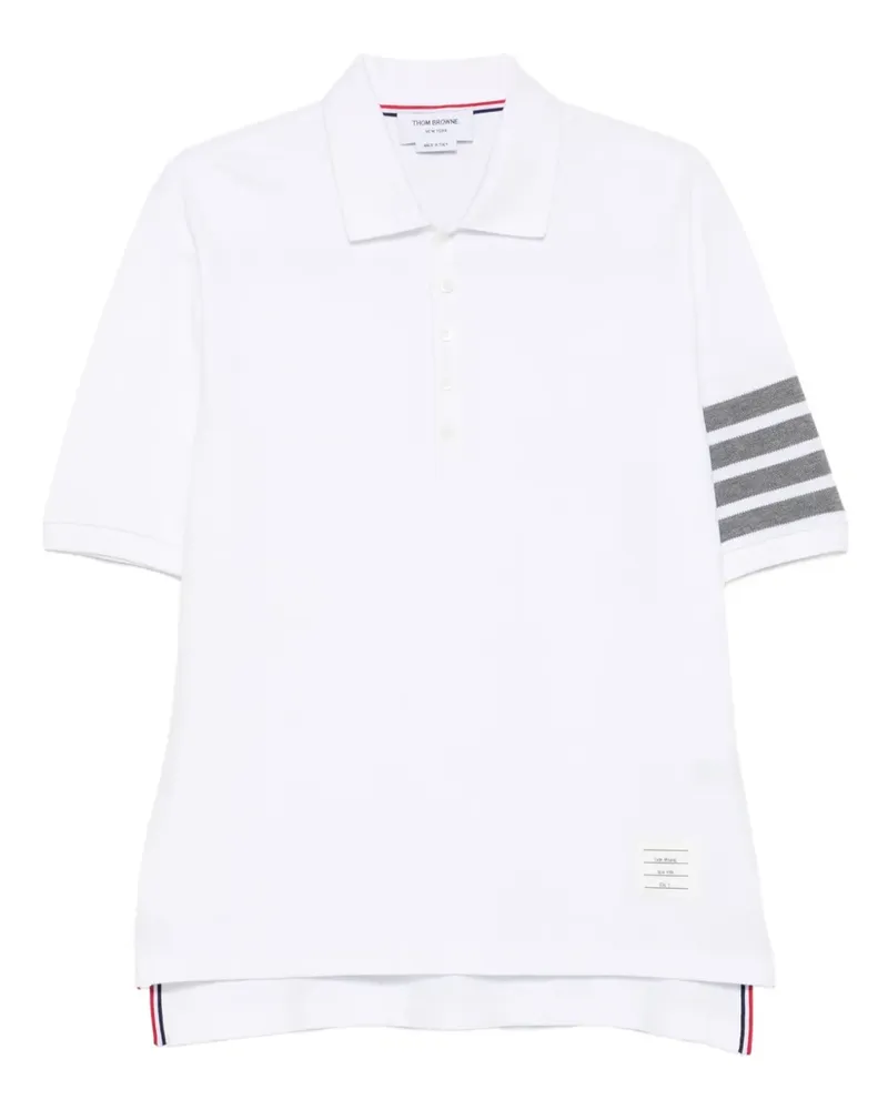 Thom Browne Poloshirt mit vier Streifen - Weiß Weiß