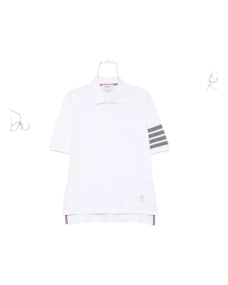 Thom Browne Poloshirt mit vier Streifen - Weiß Weiß