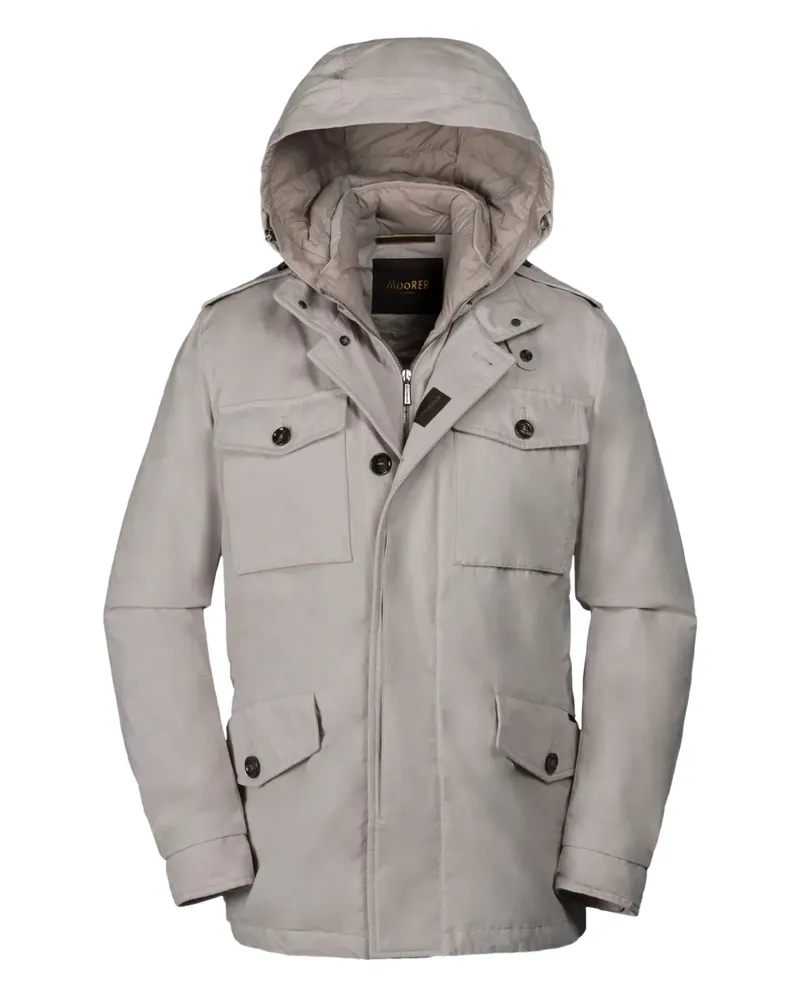 MOORER Isacco hooded jacket - Nude Nude