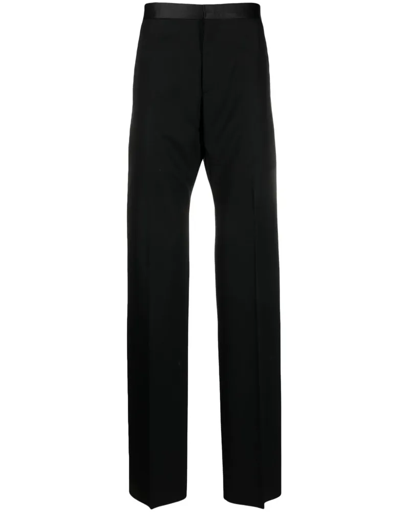 Givenchy Gerade Hose mit Satinbesatz - Schwarz Schwarz