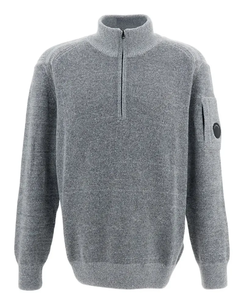 C.P. Company Lens Pullover aus Fleece-Strick - Grau Grau
