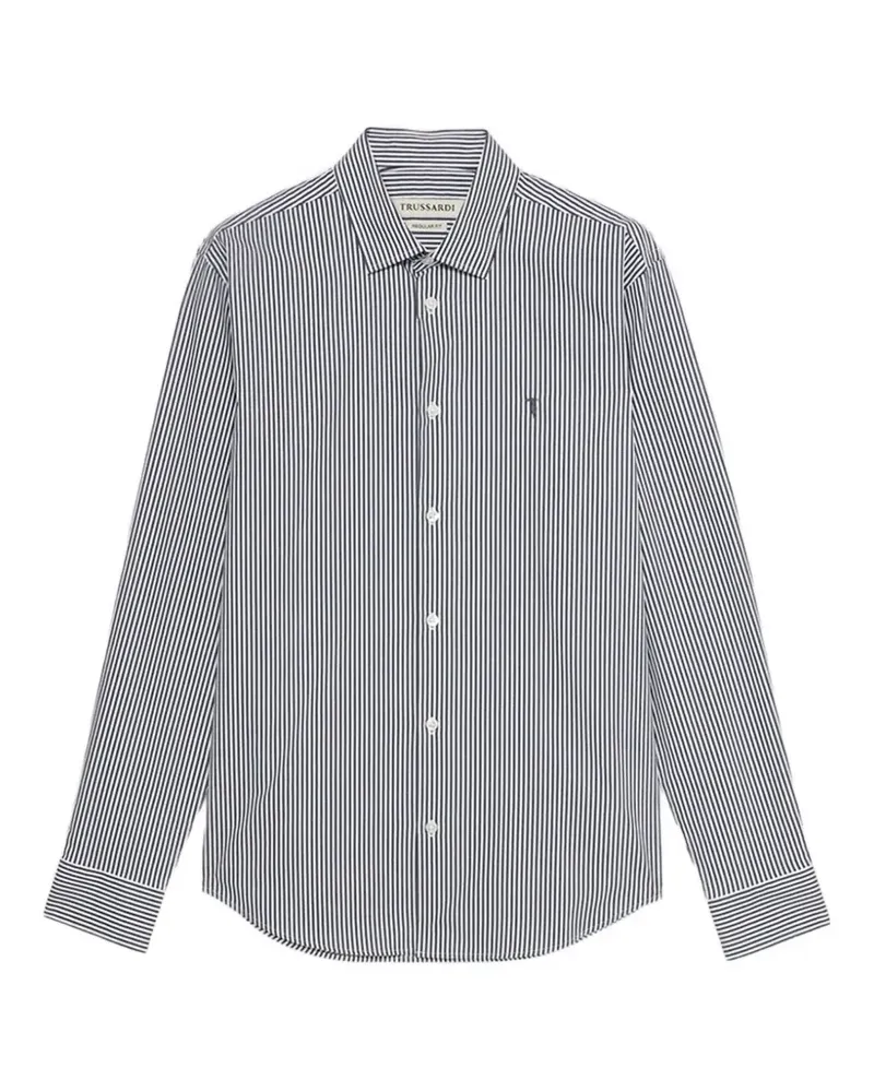 Trussardi striped logo-detail shirt - Blau Blau