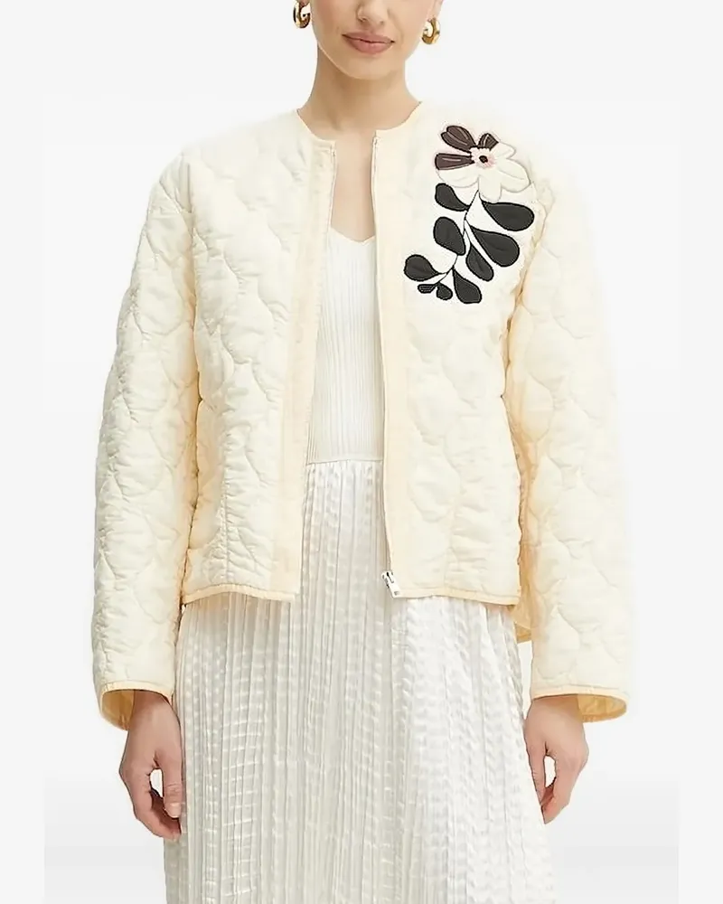forte_forte Bomberjacke mit Blumenstickerei - Nude Nude