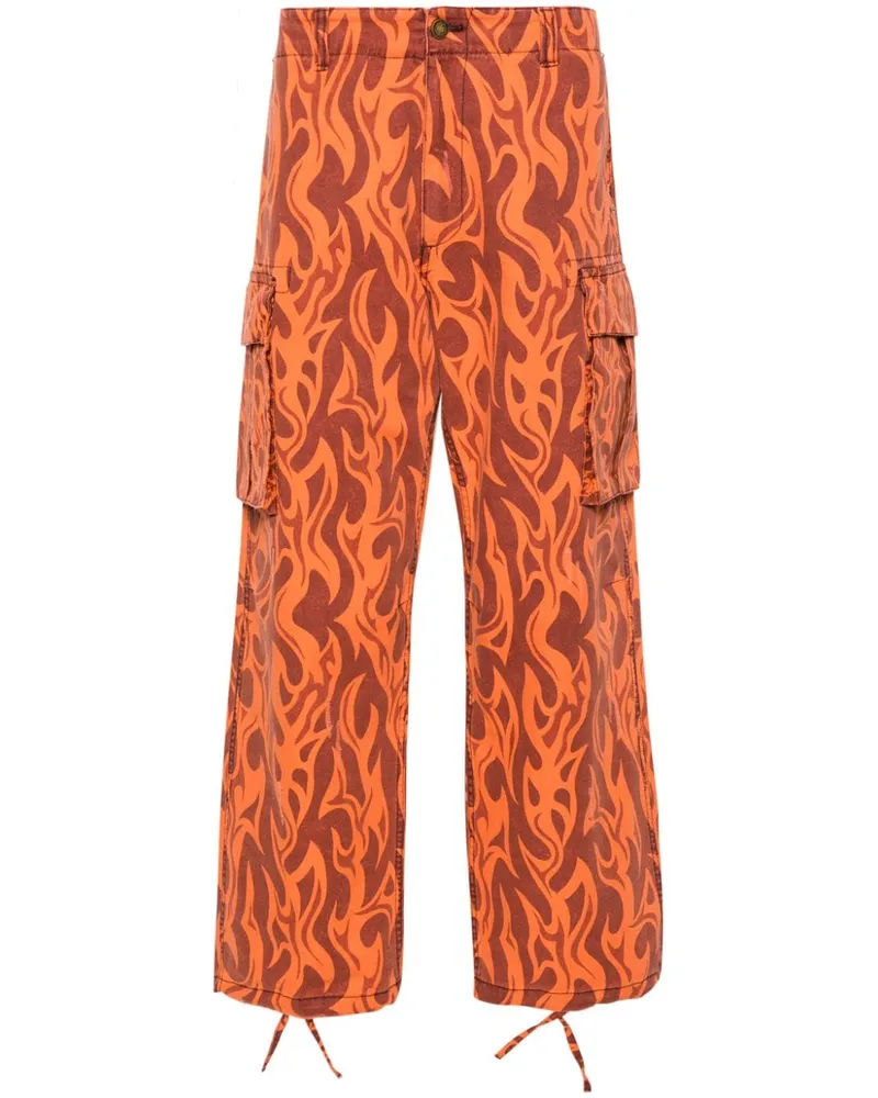 ERL Halbhohe Cargohose Orange