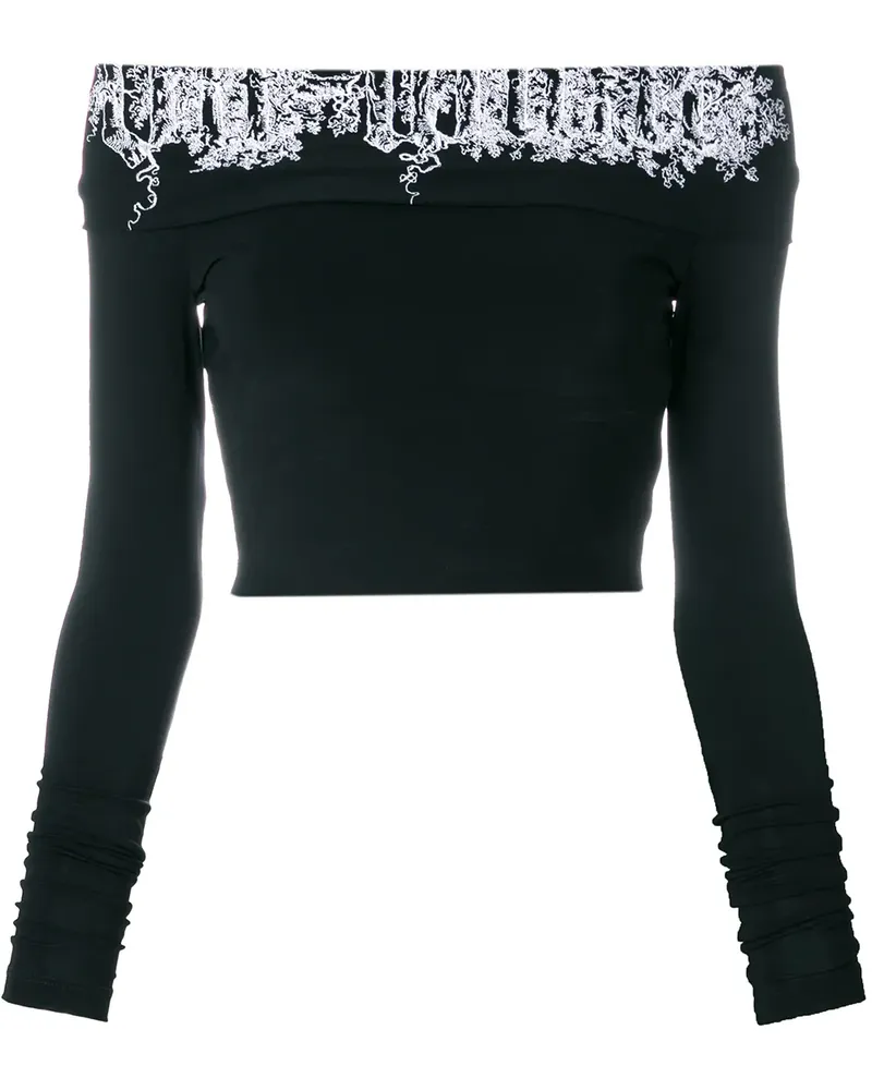 OFF-WHITE Bluse mit Logo - Schwarz Schwarz