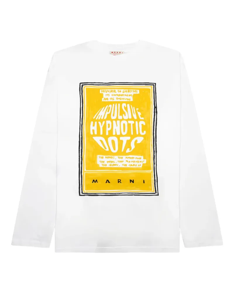 Marni Langarmshirt mit grafischem Print - Weiß Weiß