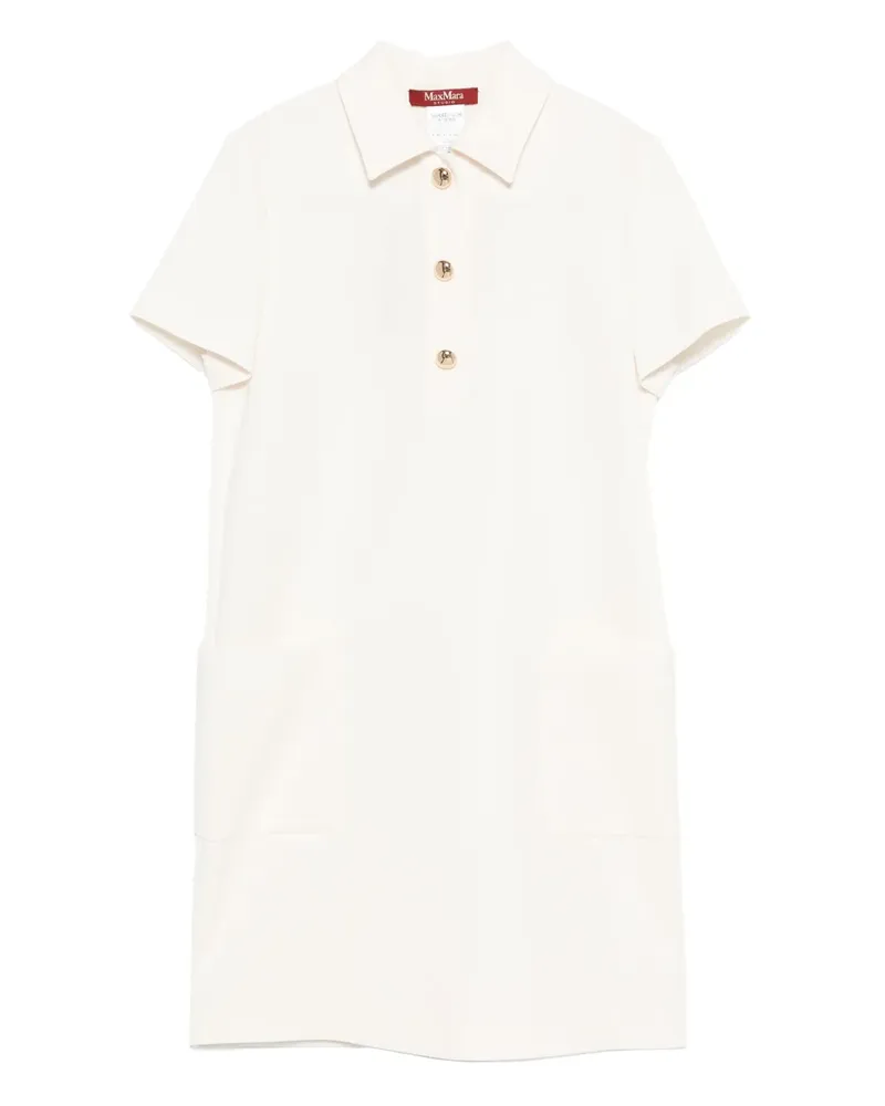 Max Mara Polokleid mit goldfarbenen Knöpfen - Nude Nude