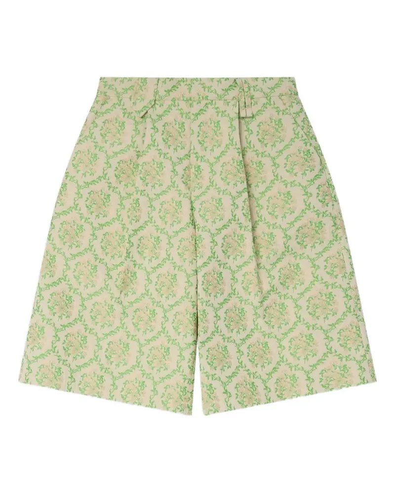 Simone Rocha floral-jacquard tailored trousers - Grün Grün