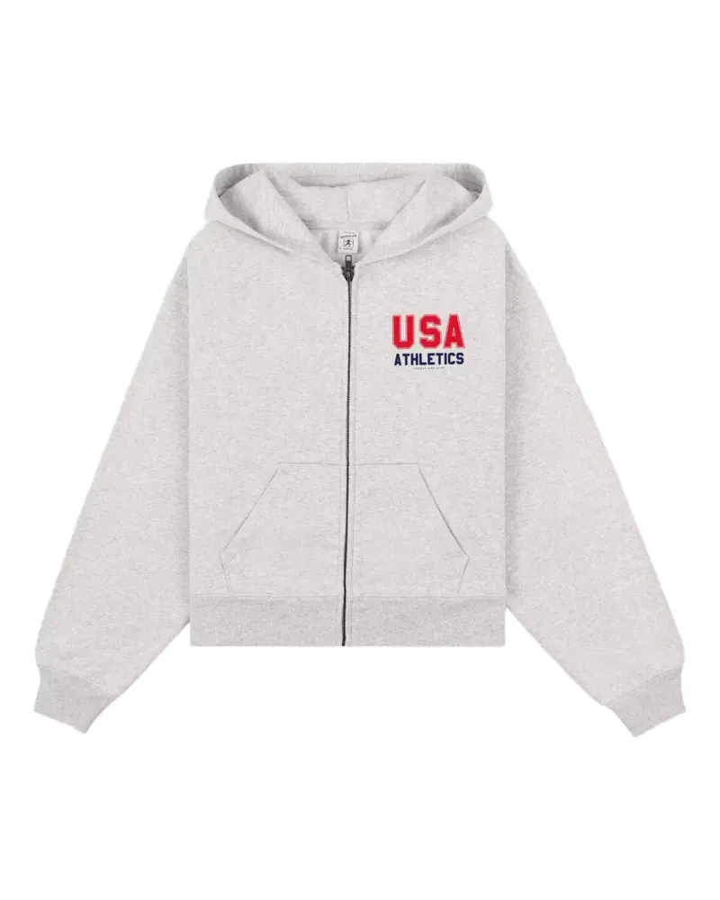 SPORTY & RICH Kapuzenjacke mit Reißverschluss - Grau Grau