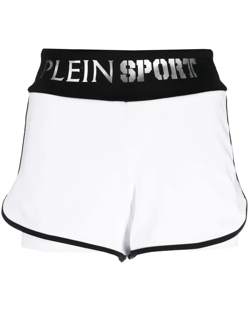 Philipp Plein Joggingshorts mit Logo-Bund - Weiß Weiß