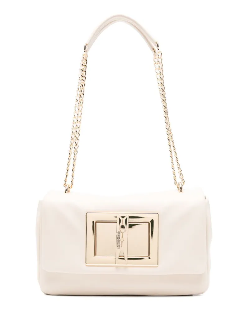 Moschino Schultertasche mit Logo-Prägung - Nude Nude