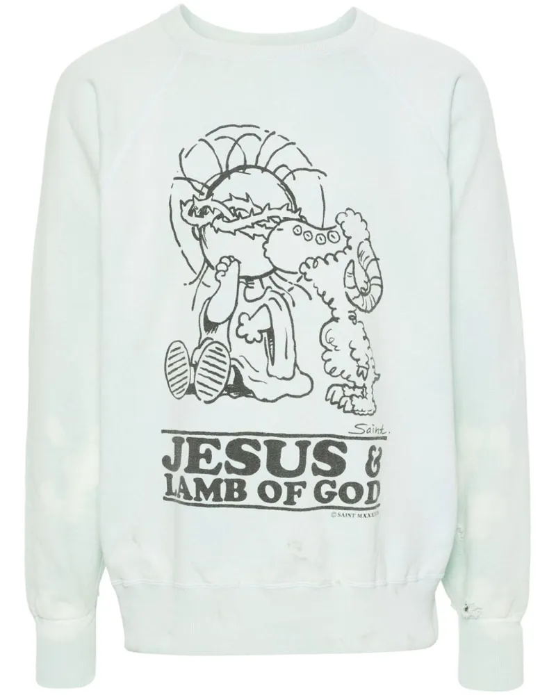 SAINT MXXXXXX Sweatshirt mit Slogan-Print - Blau Blau