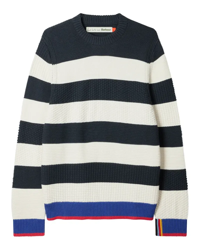 Paul Smith Loves Barbour striped waffle-knit sweater - Weiß Weiß