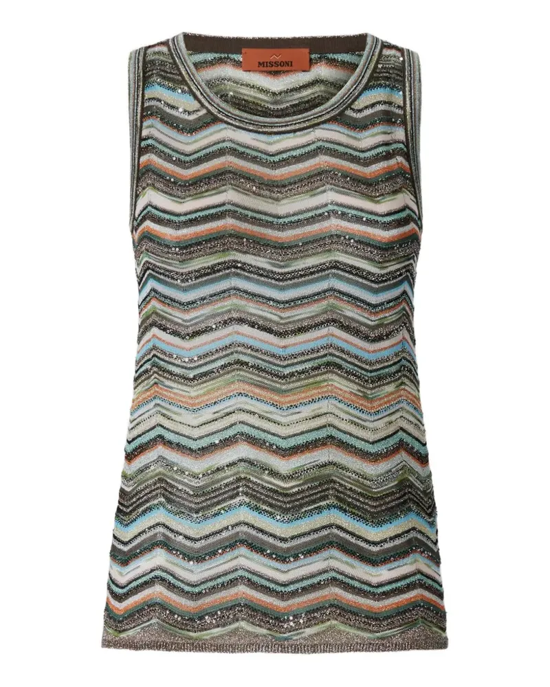 Missoni zigzag-knit top - Grau Grau