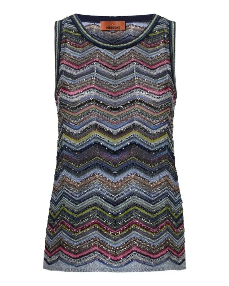 Missoni Top mit Zickzack-Strickmuster - Grau Grau