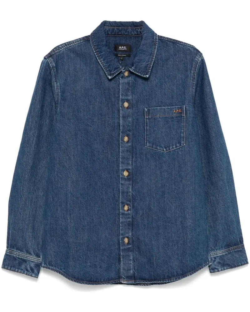 A.P.C. Klassische Hemdjacke - Blau Blau