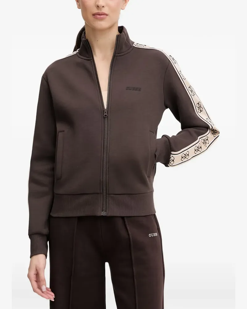 Guess logo-tape zip-up sweater - Braun Braun