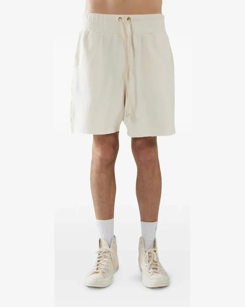 LES TIEN raw-cut drawstring shorts - Nude Nude