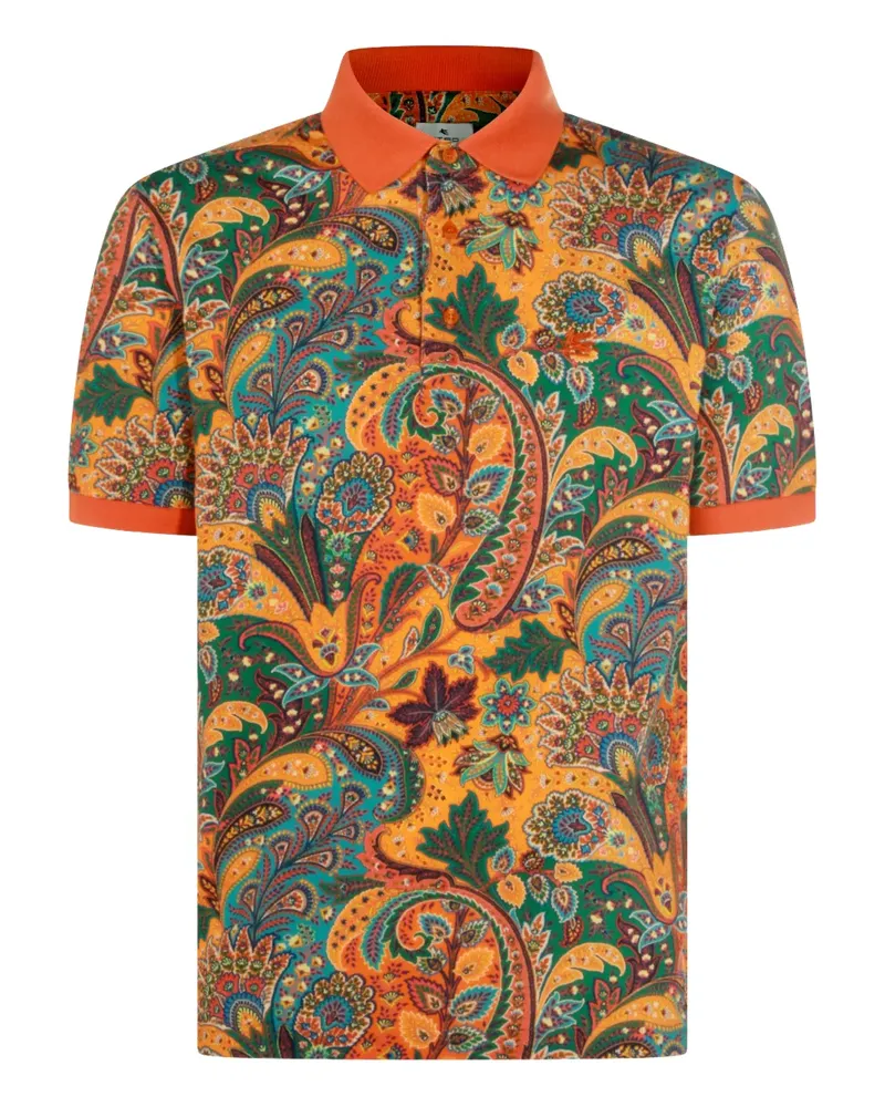 Etro Poloshirt mit Paisley-Print - Orange Orange