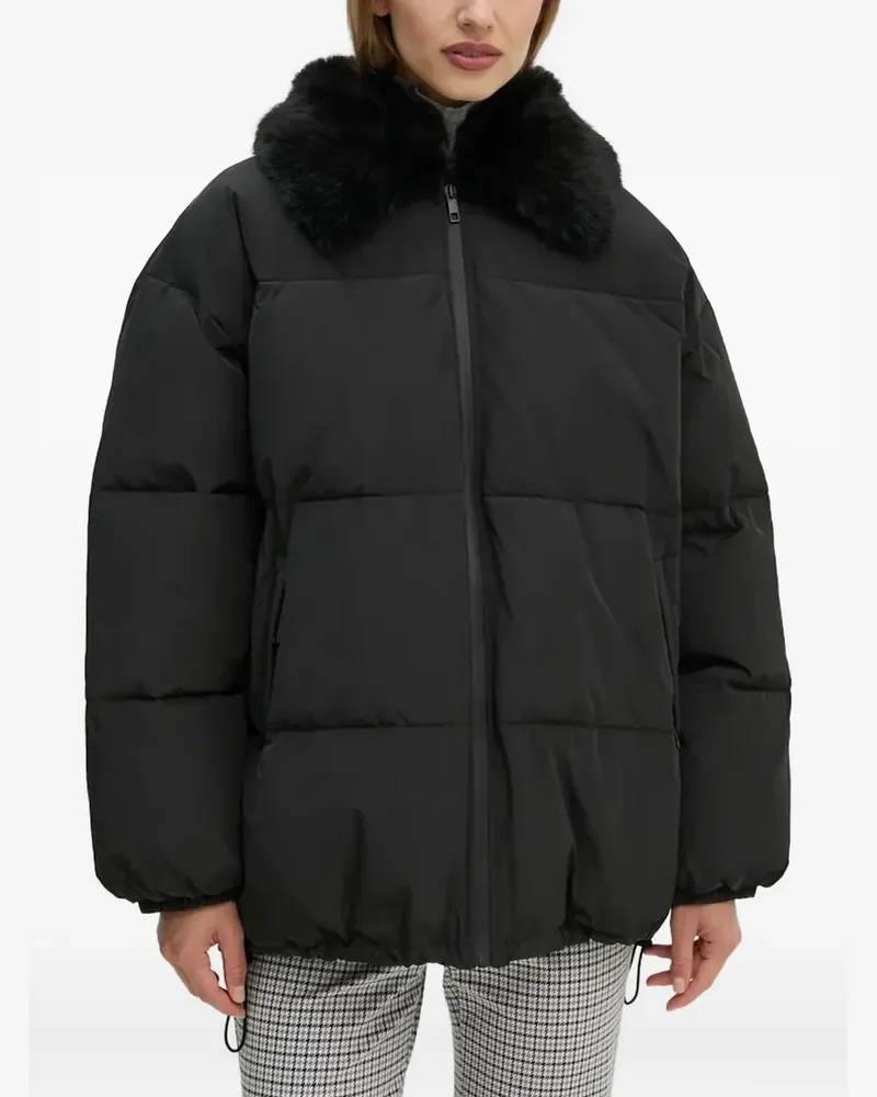 Day Birger et Mikkelsen Steppjacke mit Pelzkragen - Schwarz Schwarz