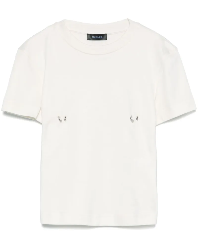 Thierry Mugler T-Shirt mit Piercing - Weiß Weiß