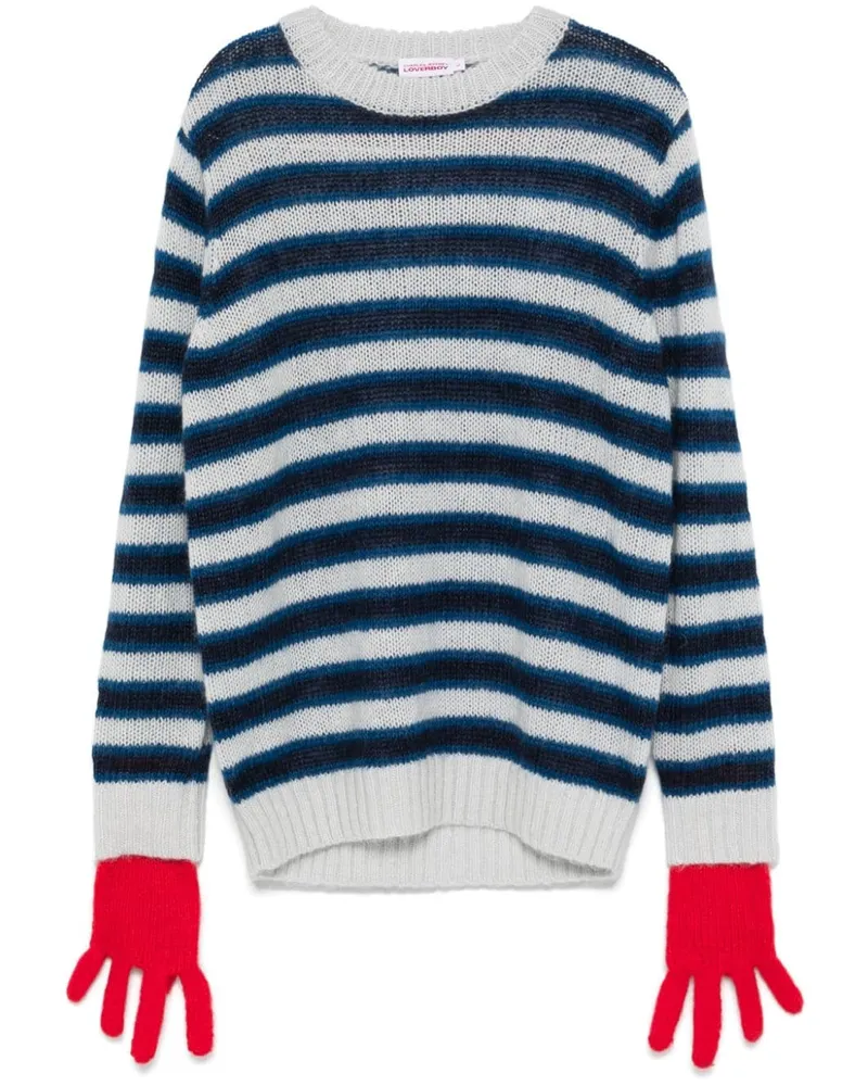 Charles Jeffrey Loverboy Pullover mit Handschuhen aus Mohair - Blau Blau