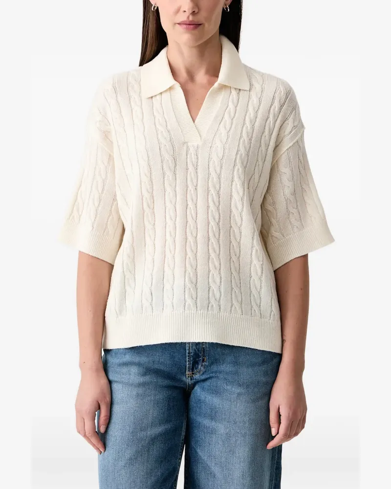 Marc O'Polo Polo-Pullover mit Zopfmuster - Nude Nude