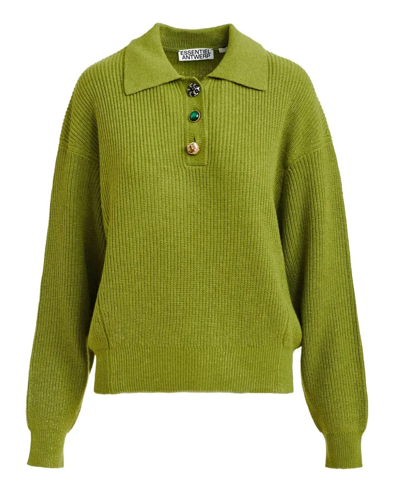Essentiel Poloshirt mit Zierknöpfen - Grün Grün