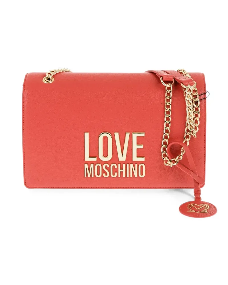 Moschino logo-plaque shoulder bag - Rot Rot