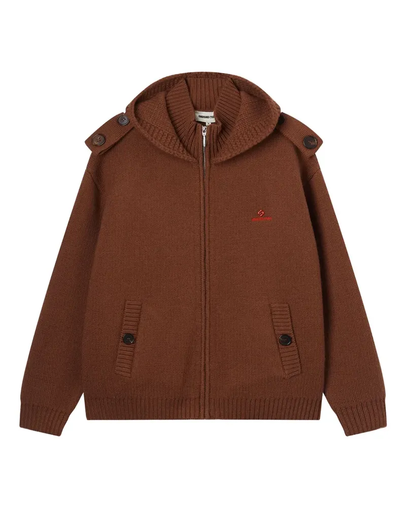 SHUSHU/TONG zip-up wool hooded cardigan - Braun Braun