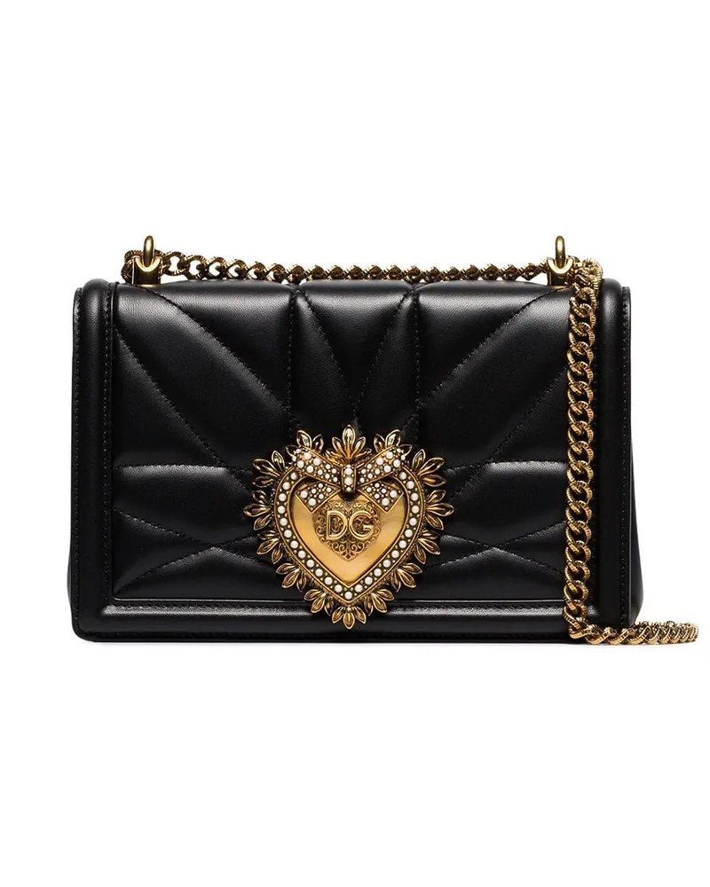 Dolce & Gabbana Mittelgroße Devotion Schultertasche - Schwarz Schwarz