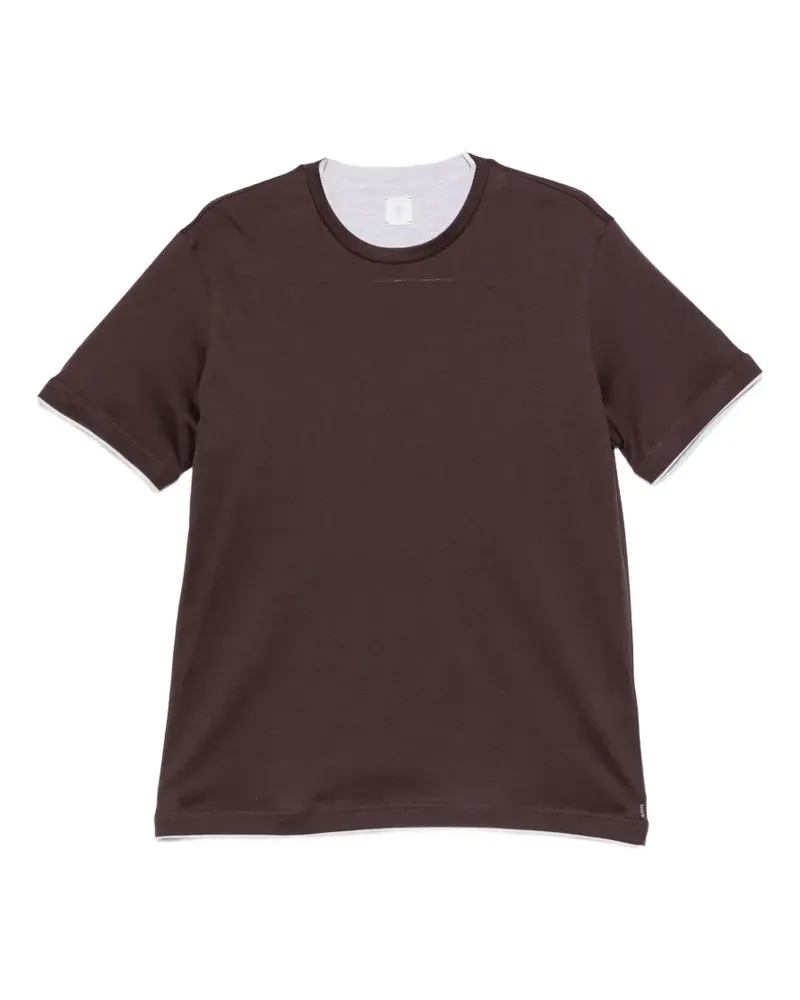 Eleventy T-Shirt mit Kontrastdetails - Violett Violett