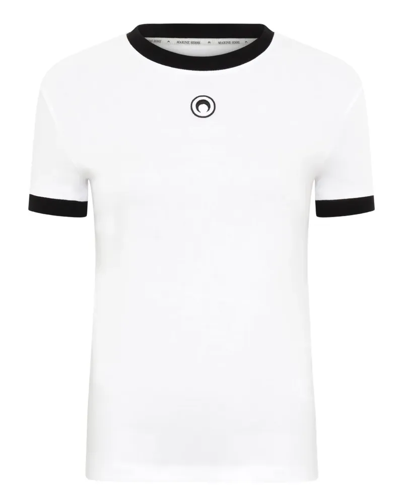 Marine Serre moon-embroidered T-shirt - Weiß Weiß