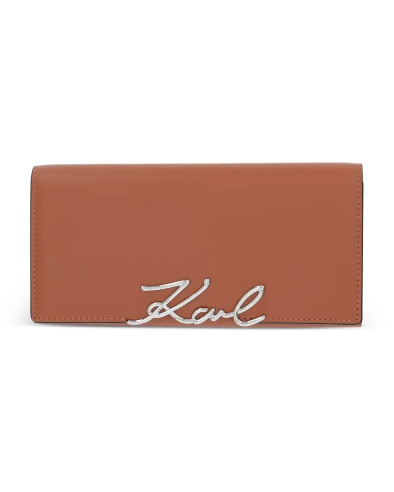 Karl Lagerfeld K/Signature Portemonnaie mit Logo-Schild - Braun Braun