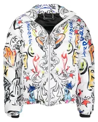 Philipp Plein Gefütterte Skull and Plein Jacke Weiß