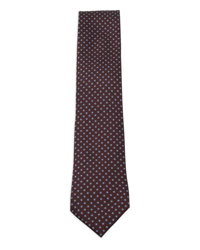 Ermenegildo Zegna Geometrisch gemusterte Krawatte - BU1 BLUE RED Bu1