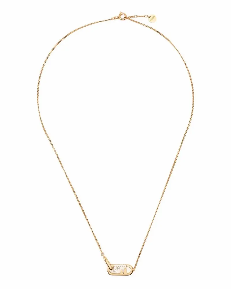 Fendi Halskette mit Kristallen - Gold Gold