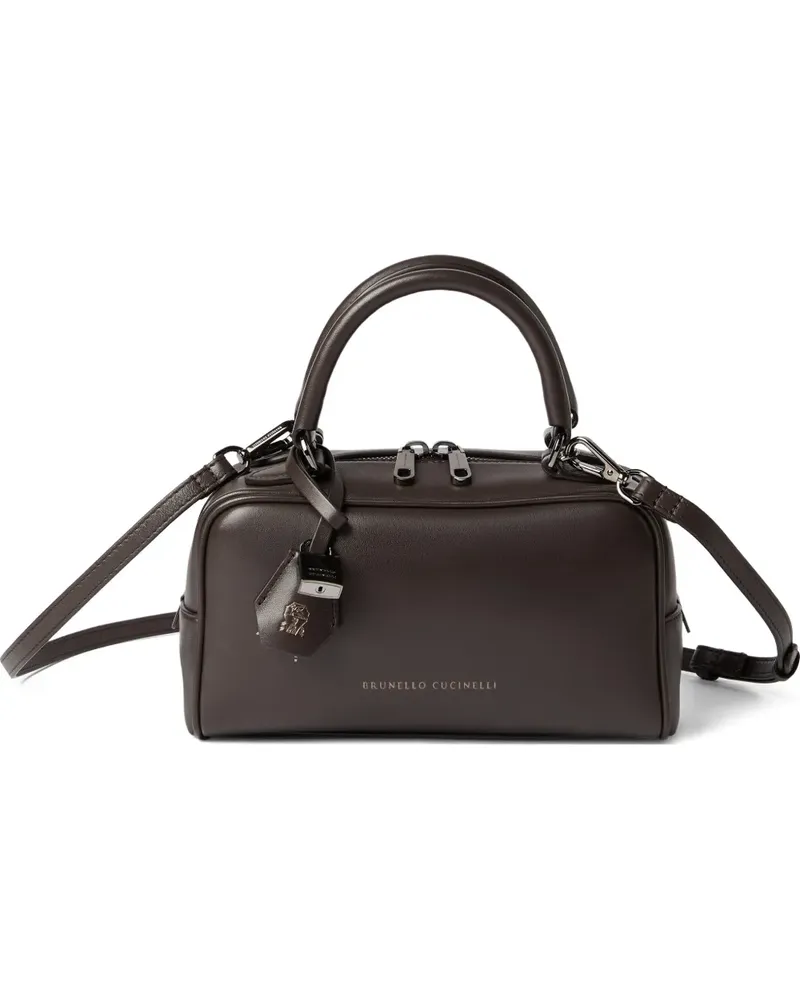 Brunello Cucinelli Boston Explorer Handtasche mit Schloss - Braun Braun